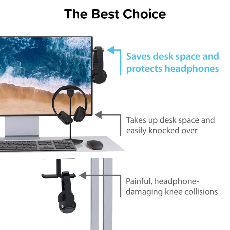 TotalMount Monitor Stand for Headphones and Headsets (Premium-Grade Holder Saves Desk Space and Protects Headphones) - Image 4